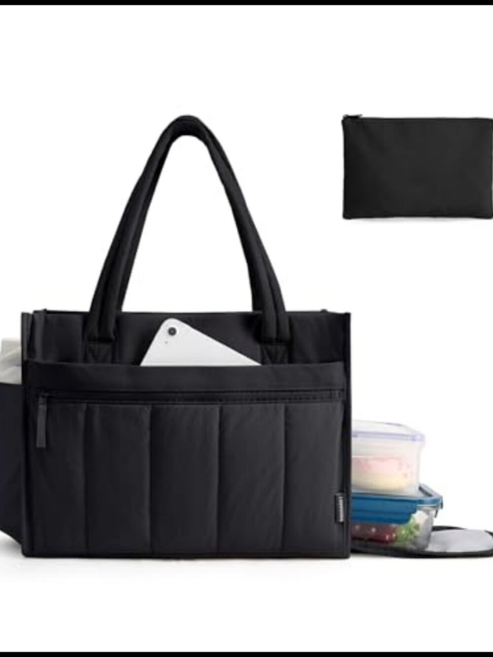 Puffer Tote Bag 15.6 Inch Laptop Work Bag Large Purse Water-Resistant